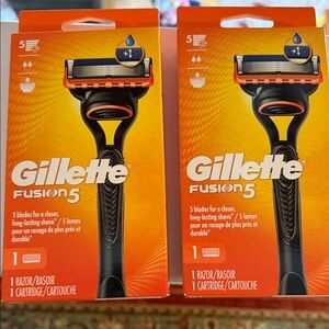 Gillette fusion 5 men’s razor sets new! 2 handles 2 cartridges